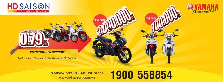 Ưu đãi cực lớn khi mua xe YAMAHA trả góp với HD SAISON