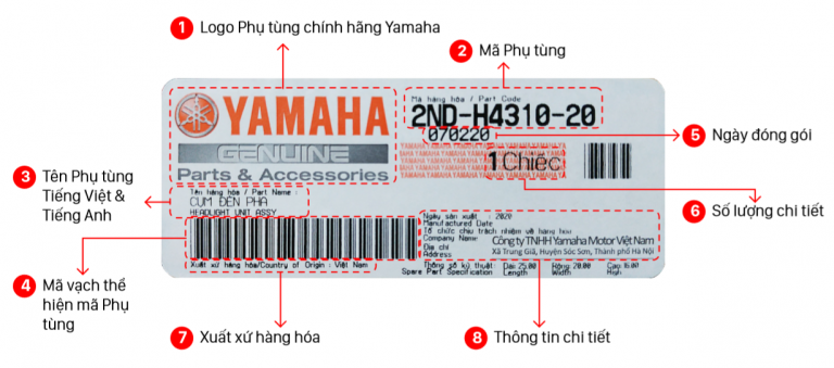 Cách nhận biết phụ tùng xe máy Yamaha chính hãng