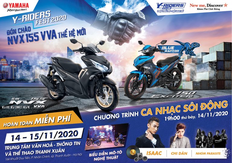 Y-RIDERS FEST 2020 SẼ ĐẾN HÀ NỘI: ĐÓN CHÀO NVX 155 VVA THẾ HỆ MỚI