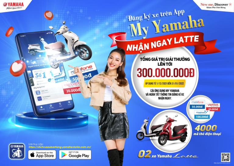 CHƯƠNG TRÌNH KHUYẾN MẠI: "ĐĂNG KÝ XE TRÊN APP MY YAMAHA - NHẬN NGAY LATTE"